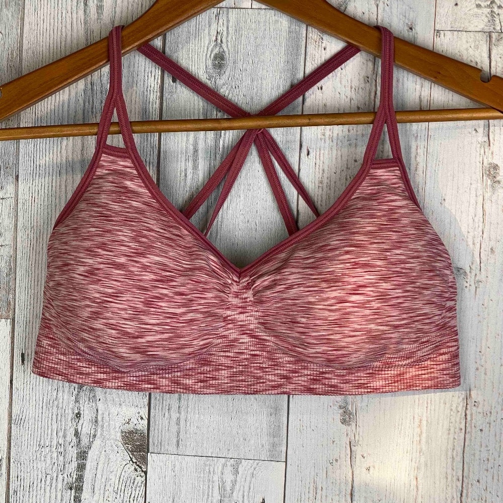 Zella Body Flex Sports Bra Large, PINK MAUVE SPACEDYE Like Brand New.